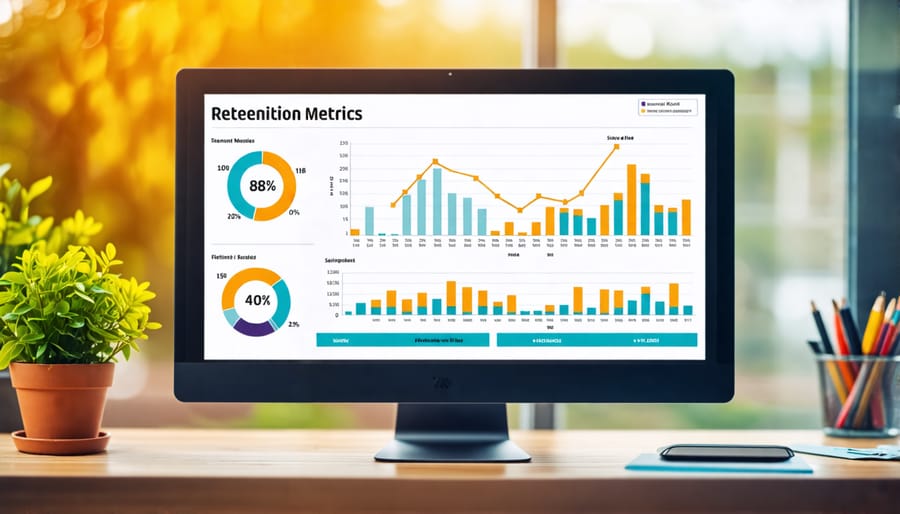 Dashboard displaying key performance indicators for customer retention