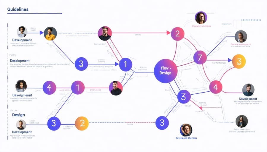 Workflow diagram illustrating collaboration between web designers and developers