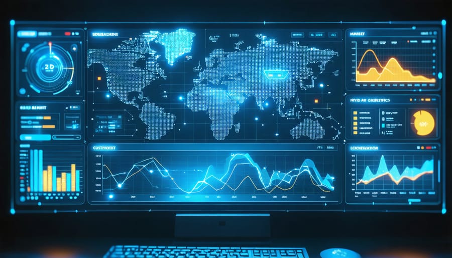 AI-powered customer engagement dashboard displaying natural language processing and analytics in action
