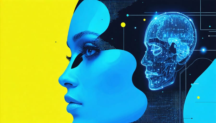 Neural network analyzing marketing trends and patterns through interconnected nodes