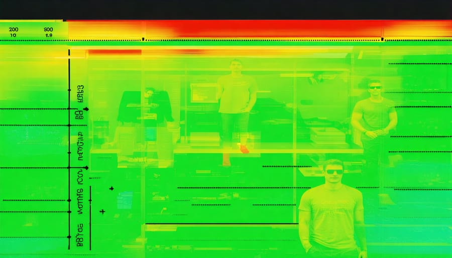 Heat map visualization of customer traffic patterns in a retail environment