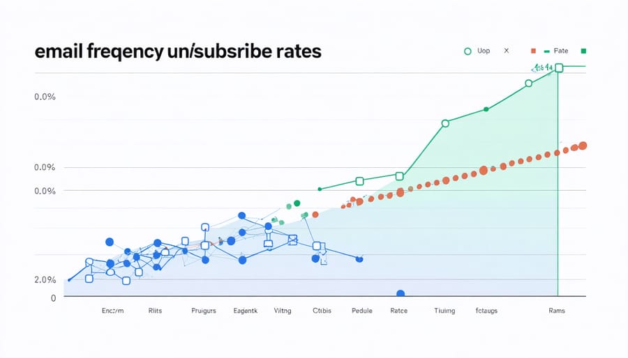 Graph depicting rising unsubscribe rates as email frequency increases