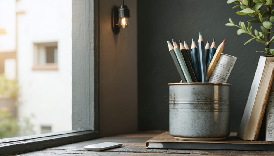 Content writer working on original content with reference materials