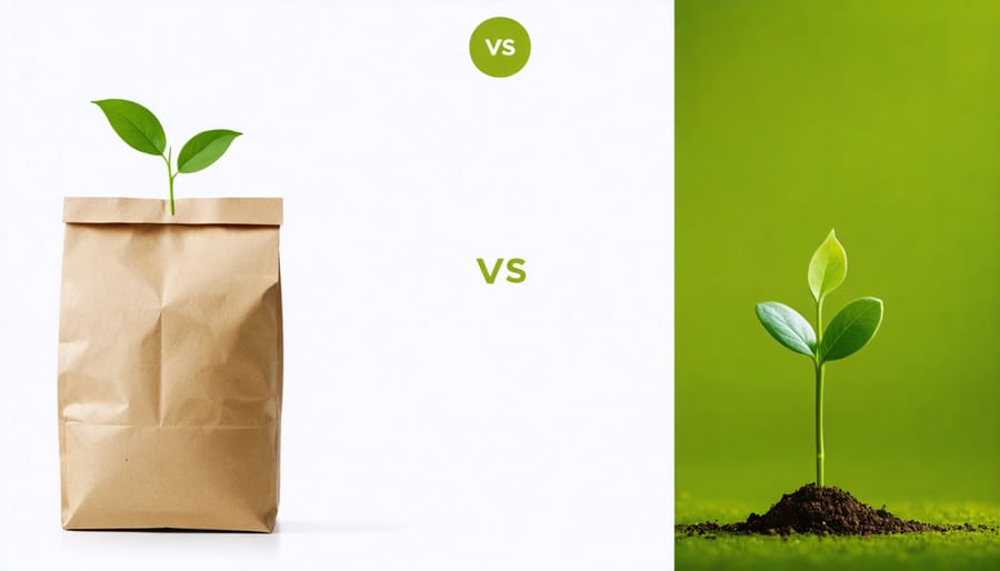 Visual comparison between conventional and eco-friendly packaging designs