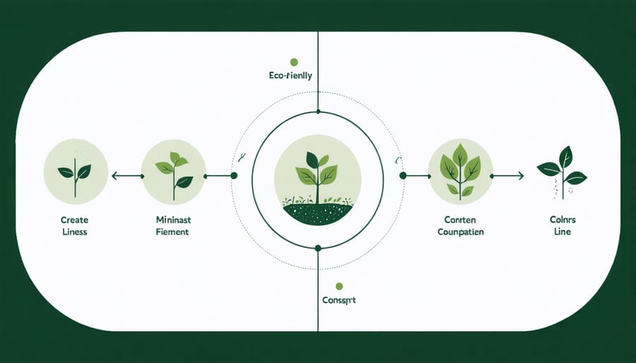 Circular diagram showing the seven steps of the StoryBrand framework with sustainability-themed icons