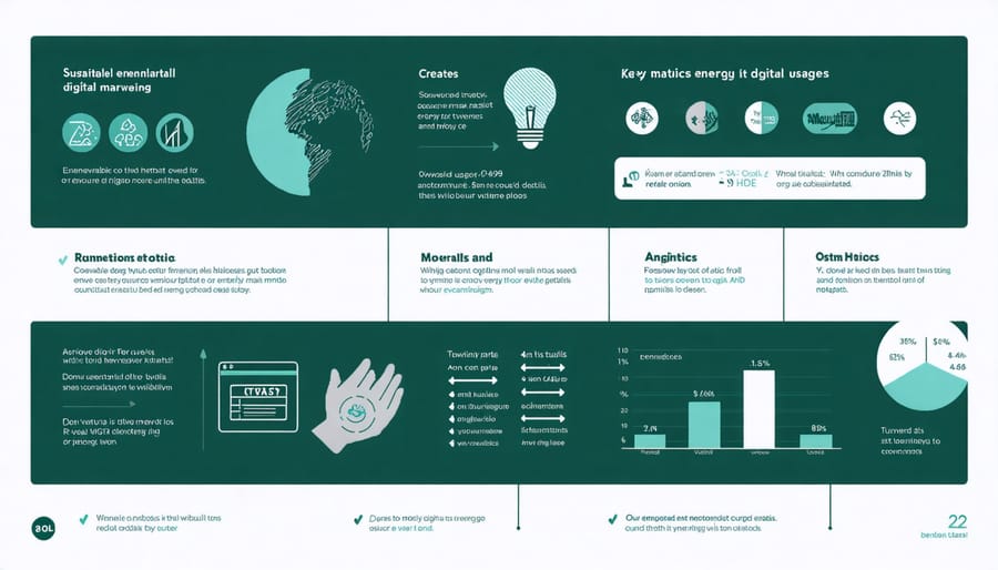 Data visualization of sustainable marketing metrics with environmental impact indicators
