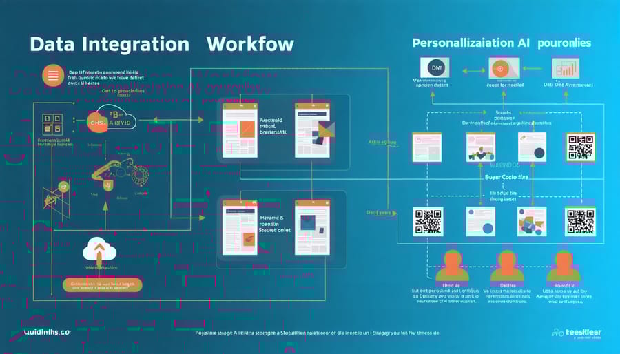 Step-by-step visualization of data collection and integration process for AI personalization