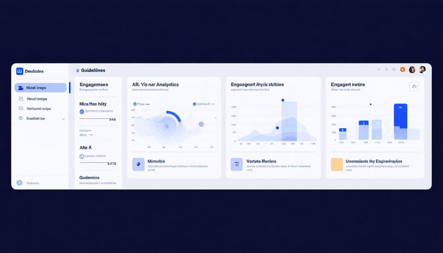 Analytics dashboard displaying key performance metrics for AR/VR marketing campaign