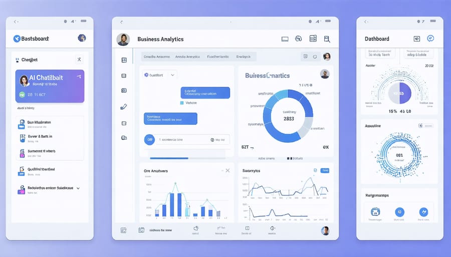 Interactive B2B customer support dashboard with AI chatbot and real-time analytics