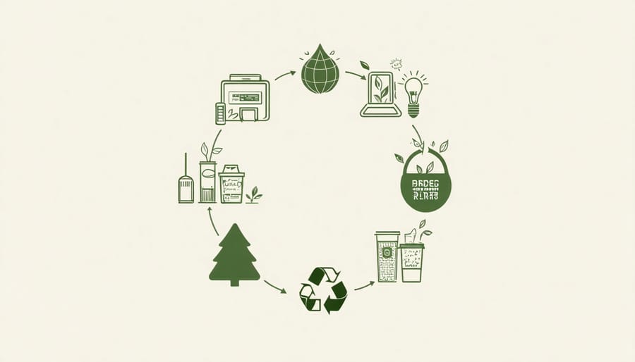 Infographic of circular economy product lifecycle from production to recycling