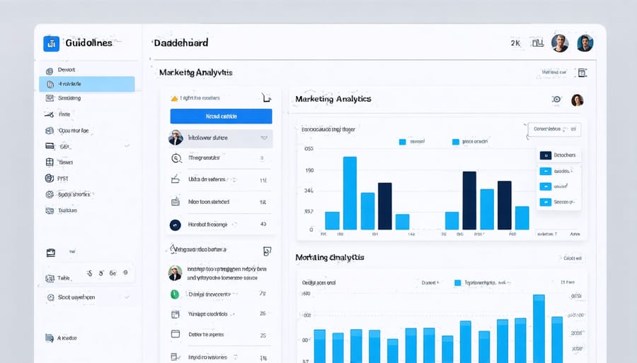 Marketing analytics dashboard displaying cross-channel performance metrics