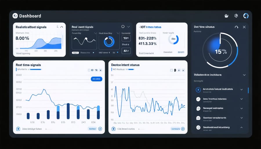 B2B marketing dashboard displaying real-time IoT intent data analytics