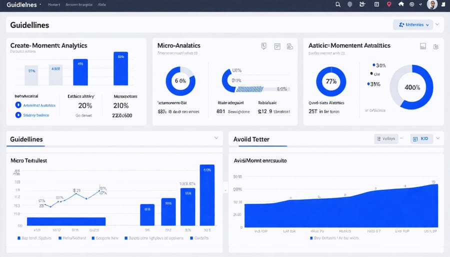 Analytics dashboard displaying micro-moment performance metrics and KPIs