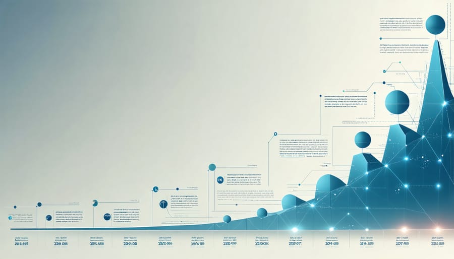 Graph showing projected quantum computing market growth trends to 2030
