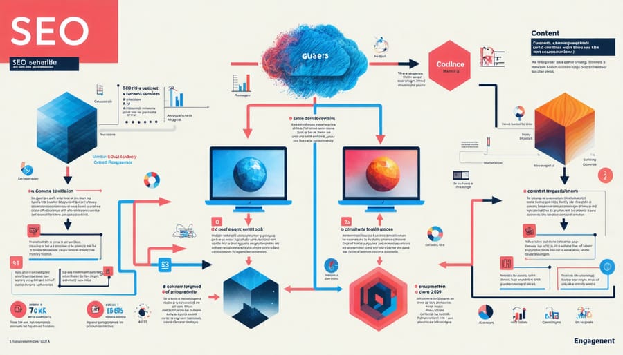 Visual representation of SEO and content marketing integration workflow