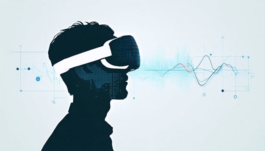 Visual representation of emotional engagement during VR experience with neural activity indicators