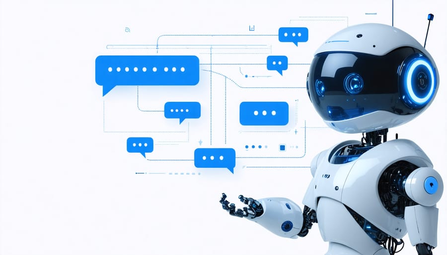 AI chatbot conversation interface demonstrating lead qualification process