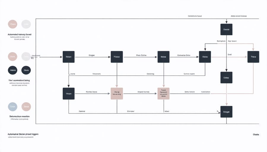 Decision tree diagram illustrating automated marketing responses to real-time data signals