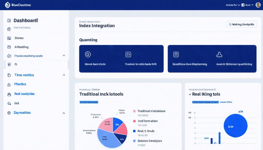 Marketing dashboard showing integration of quantum computing analytics with conventional marketing metrics