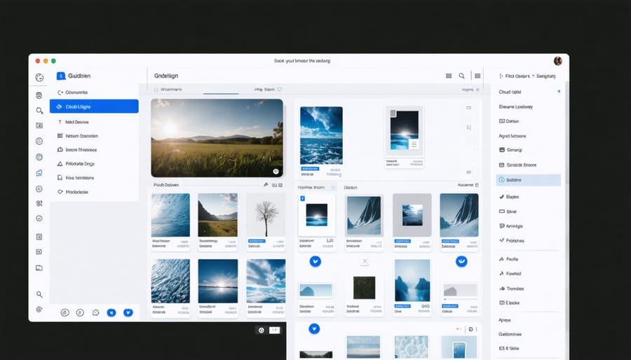 Professional designer working in modern cloud-based design platform interface