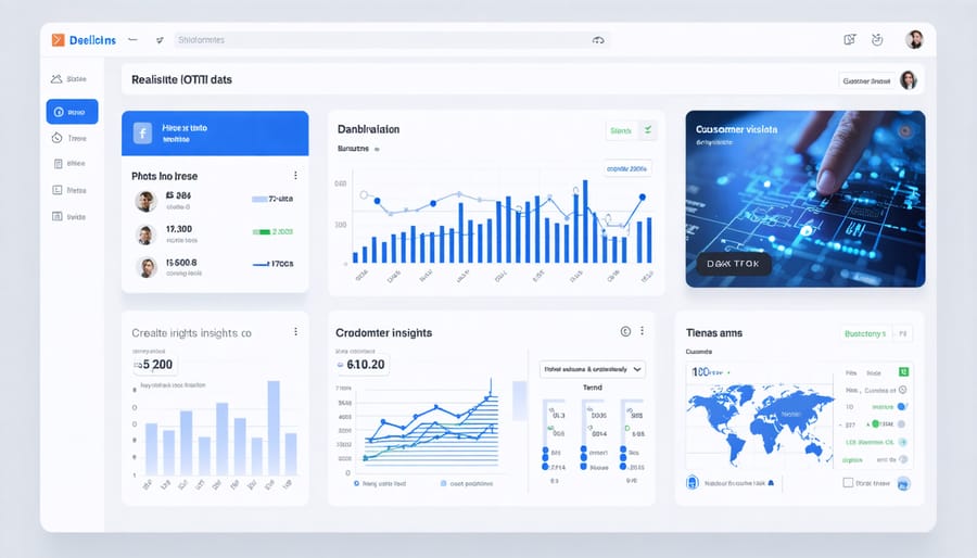 Data analytics dashboard displaying IoT-derived customer feedback patterns and insights