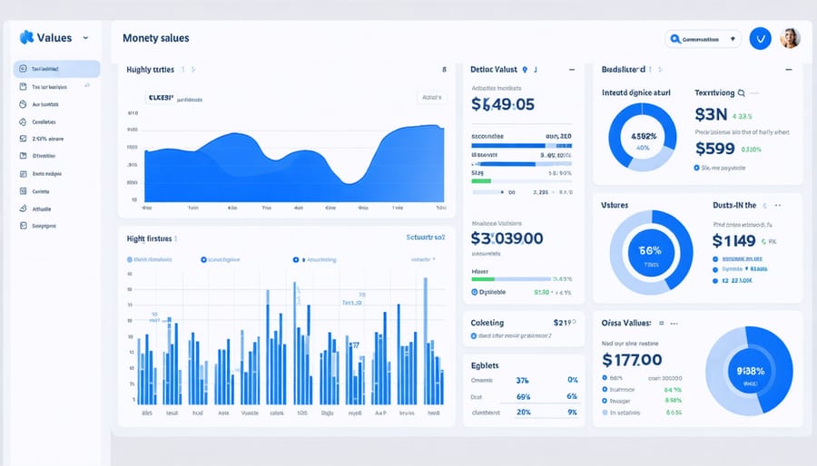 Interactive dashboard displaying IoT data analytics and business intelligence metrics