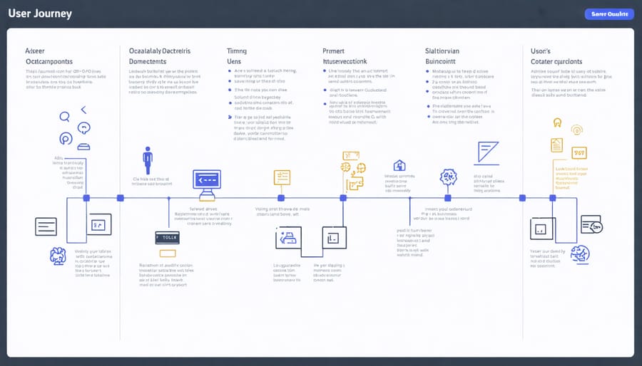 Example user journey map showing gamification elements and core drives at different stages