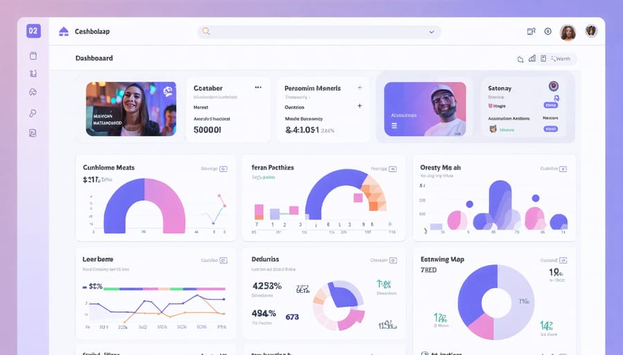 Marketing dashboard displaying real-time customer behavior analytics and personalization metrics