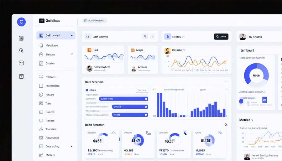 Interactive marketing dashboard displaying real-time data analytics and key performance metrics