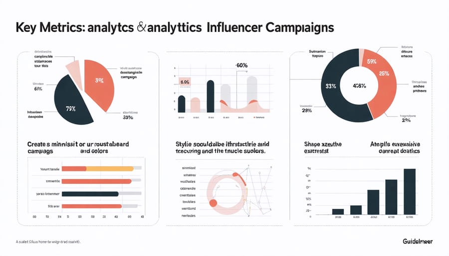 Data visualization showing engagement rates, reach, and ROI metrics for sustainability campaigns