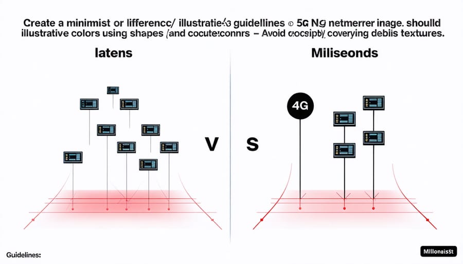 Infographic comparing 4G vs 5G latency speeds with time measurements