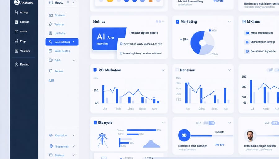 Marketing analytics dashboard displaying key performance indicators and conversion metrics