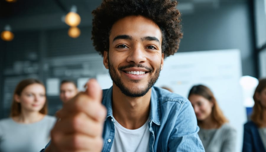 Business professional analyzing customer feedback on laptop and smartphone