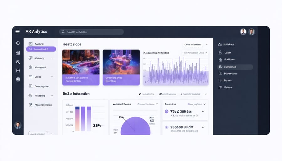 Analytics dashboard displaying trade show visitor engagement data from AR interactions