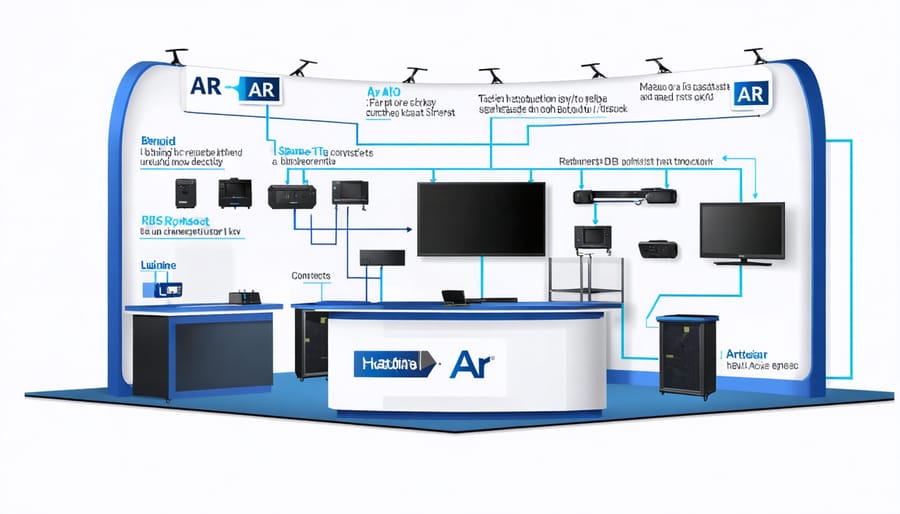 Infographic of AR trade show booth technical setup and requirements