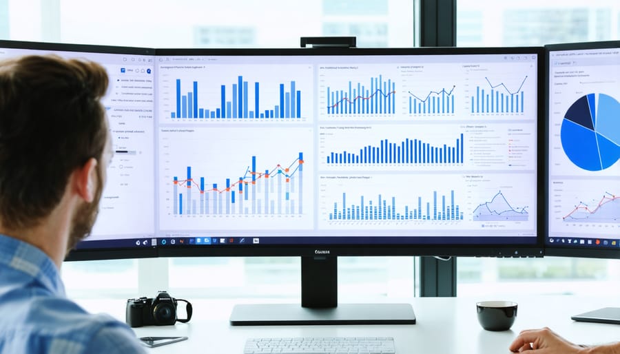 Business professionals working together in modern office environment