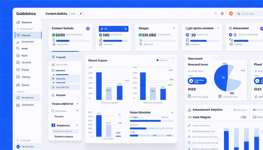 Modern social media management dashboard with scheduling calendar and performance metrics