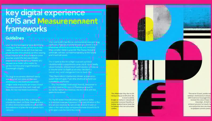 Visual representation of digital experience metrics including customer satisfaction, engagement, and conversion rates