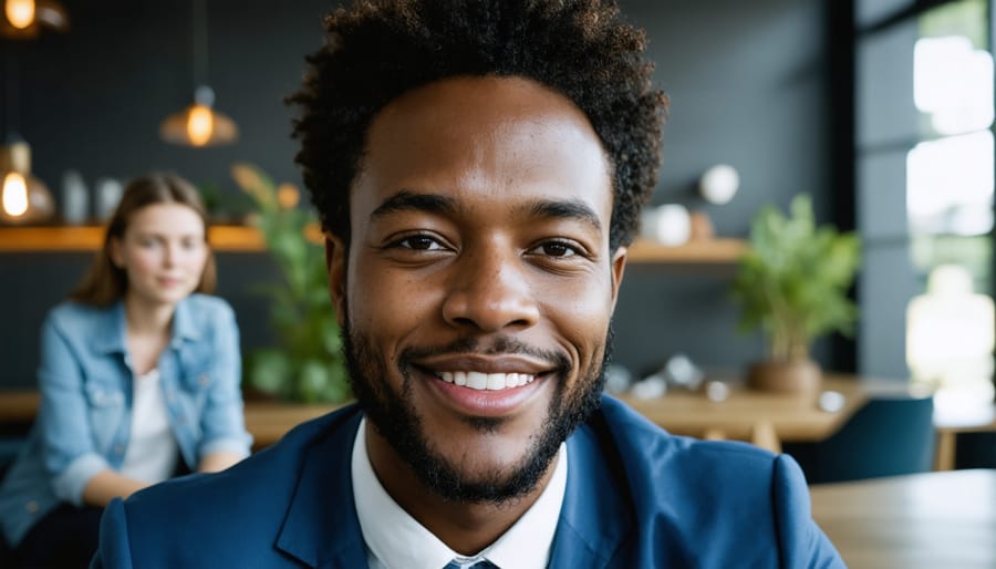 Business leader and employee having meaningful one-on-one conversation