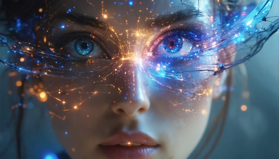 Overhead view of designer's workspace with wireframes and notes during ethical design review process