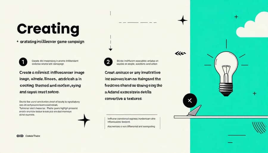 Visual workflow diagram of influencer game campaign implementation steps