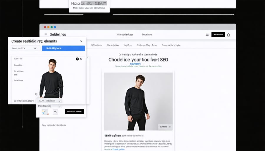 Annotated e-commerce product page showing optimal SEO elements and schema markup