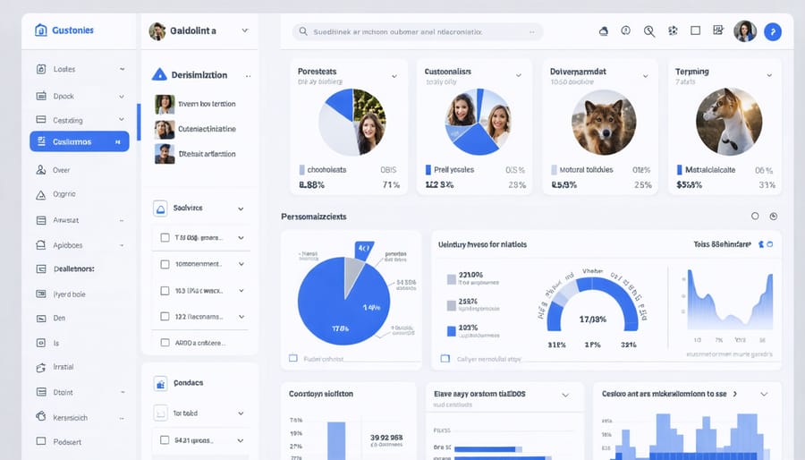 Data visualization dashboard displaying customer segmentation and personalization insights