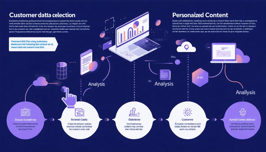 Data flow diagram illustrating customer data collection and personalization process