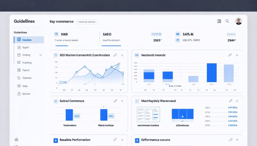 SEO analytics dashboard displaying important e-commerce performance metrics