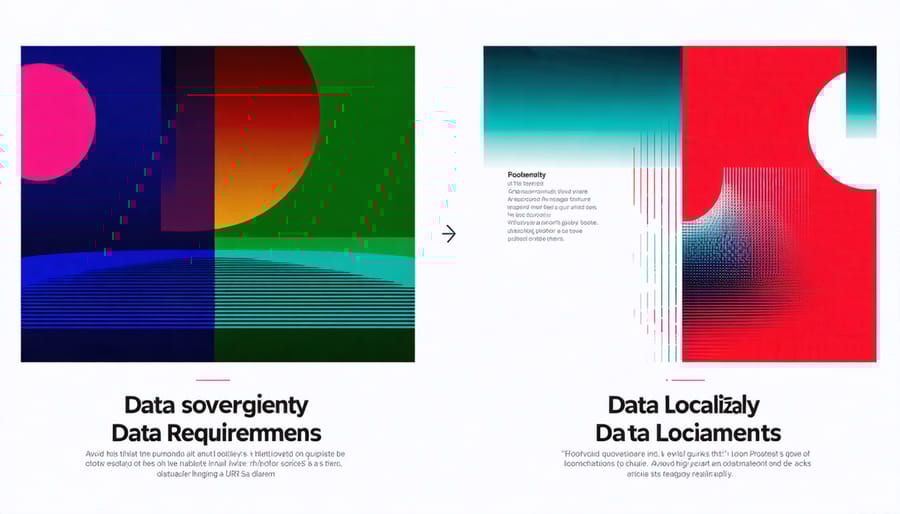 Side-by-side comparison diagram of data sovereignty versus data localization concepts