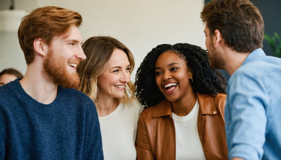 Small business team showing positive emotional connection during collaboration