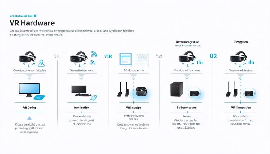 Technical diagram of VR retail system components and infrastructure