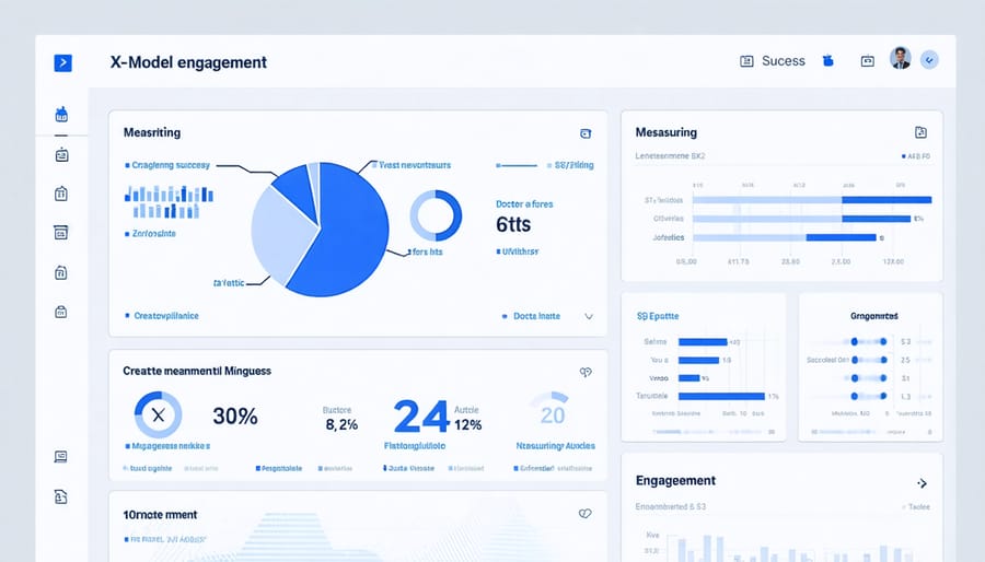 Analytics dashboard displaying engagement metrics and performance indicators