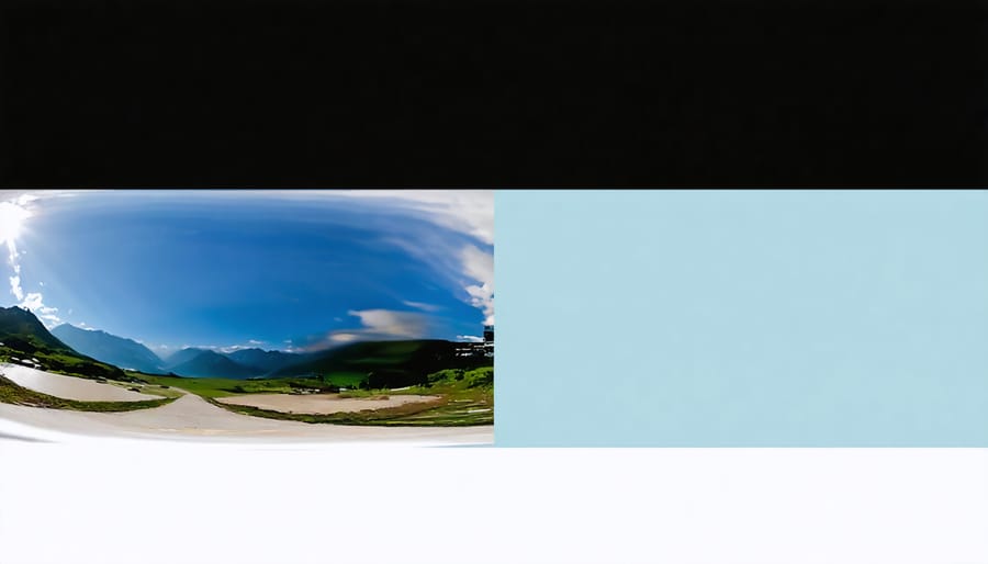 Professional holding 360-degree camera equipment for VR content creation